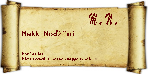 Makk Noémi névjegykártya